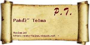 Pakó Telma névjegykártya